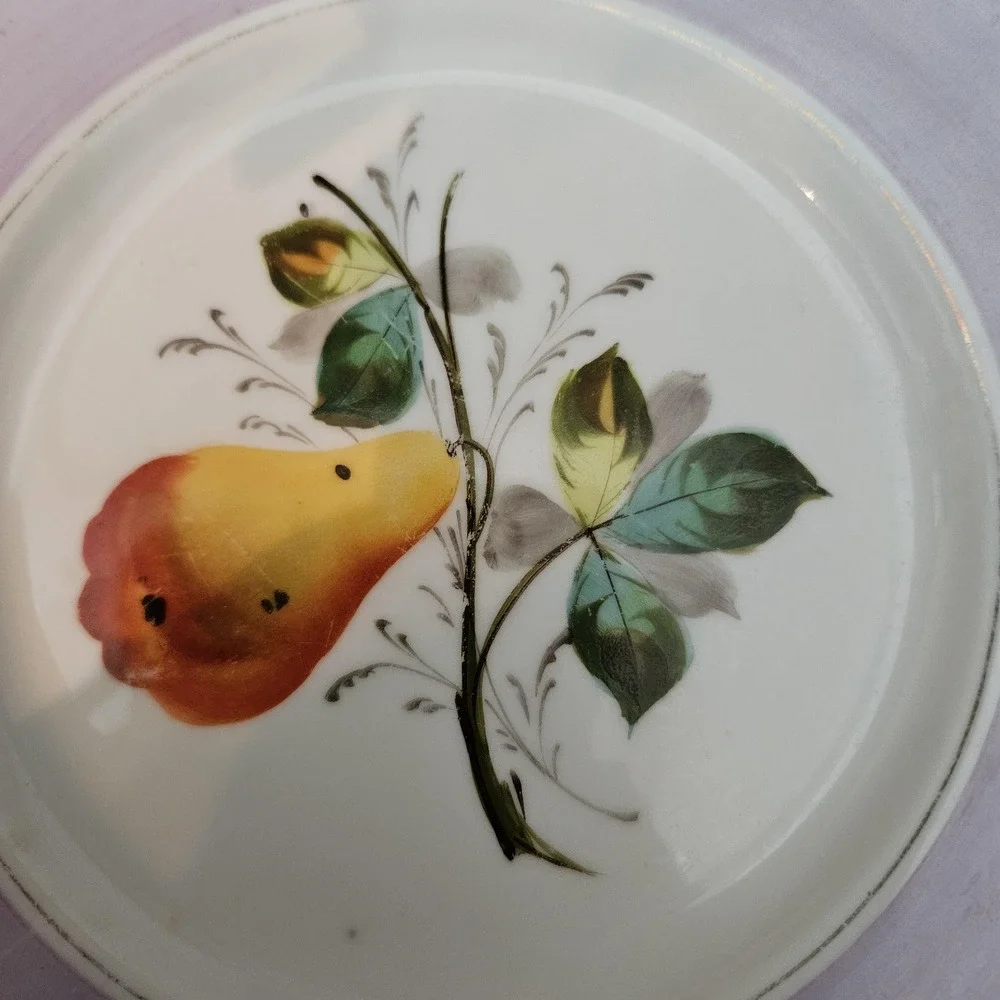 Antique Hand Painted Limoges Porcelain Fruit Motifs Dessert Plates‎
